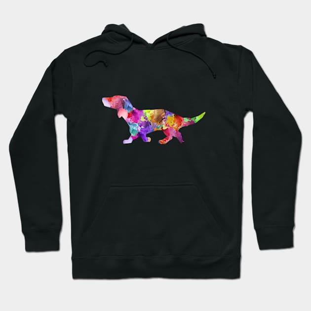 Wiener Dog Dachshund Colorful Abstract Paint Art Rescue Kind Animal Rights Lover Gift Hoodie by twizzler3b